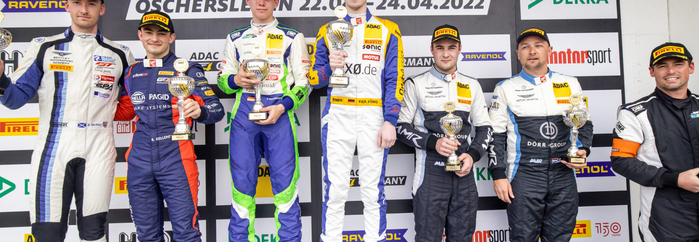 Das Podium der ADAC GT4 Germany am Sonntag in Oschersleben
