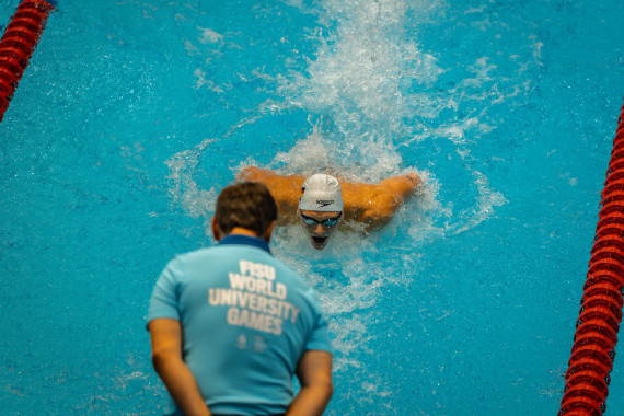 Björn Kamman, Silber, Butterfly 100m, Berlin_Rhine-Ruhr 2025 FISU Games