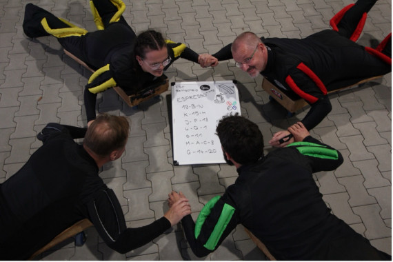 Im Uhrzeigersinn: Becky Wirth, Frank Schumacher, Björn-Ingo Hogg, Marc Suchy