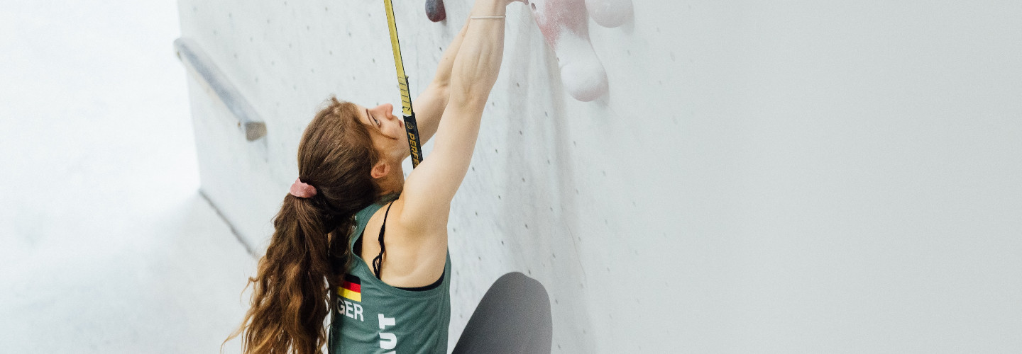 Franziska Ritter startet für das Climbing Team Germany im Speed.