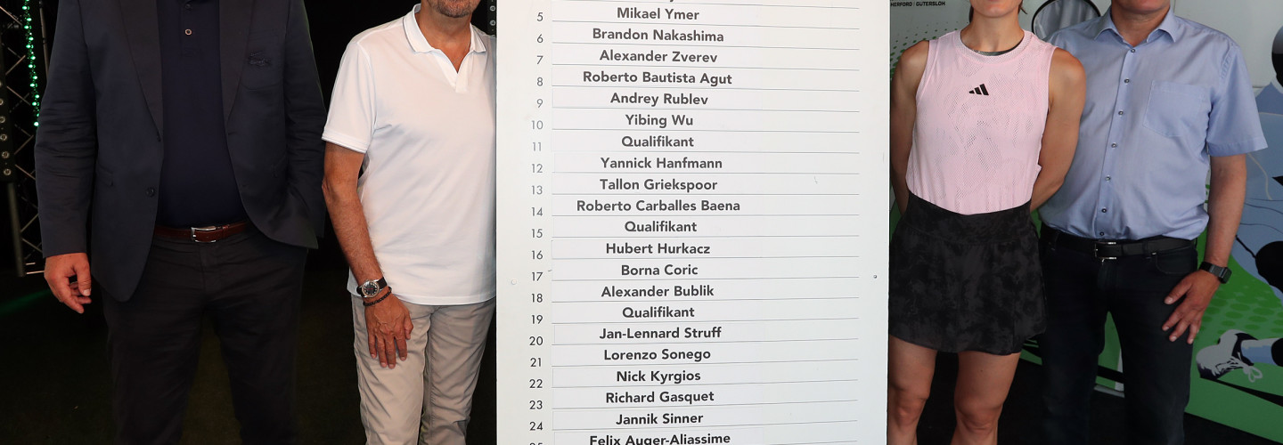 v.l. Roland Herfel, Henri Leconte, Andrea Petkovic, Ralf Webe