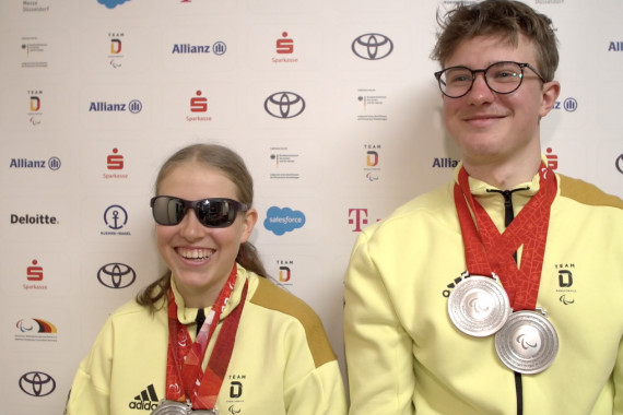 Interview mit Linn Kazmaier und Guide Florian Baumann nach ihrer zweiten Silbermedaille