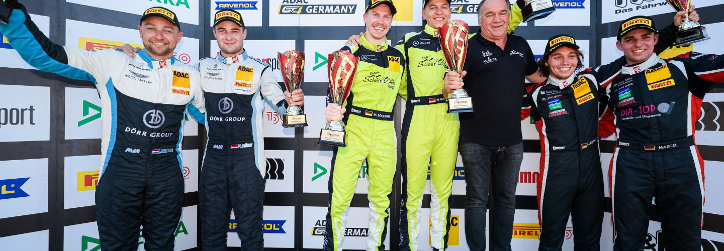 Das Sonntagspodium der ADAC GT4 Germany auf dem Nürburgring