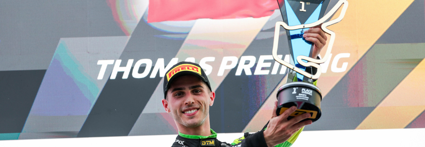 Großer Jubel bei Thomas Preining über seinen dritten Hockenheim-Sieg in der DTM
