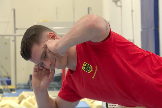 Schnittbilder von Lukas Dauser beim Training in Halle