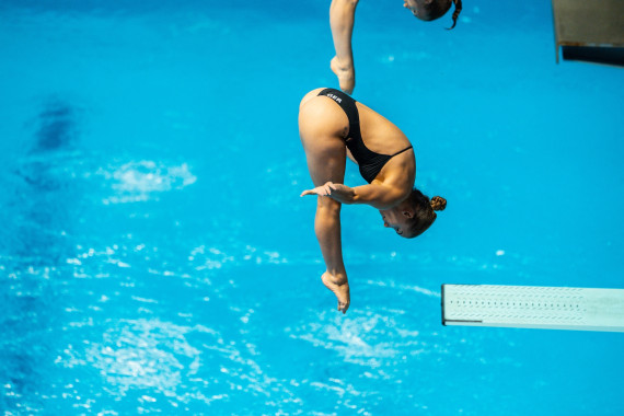 Lena Hentschel und Jette Müller holen sich die Bronzemedaille beim 3m Synchro