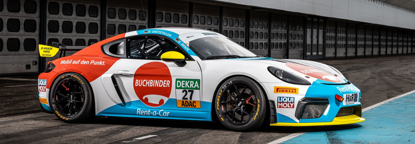 Der Porsche 718 Cayman GT4 vom Team Buchbinder Rent-a-Car (Foto: Team Buchbinder Rent-a-Car) 