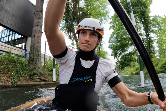 Footage vom Training der Olympiasiegerin.