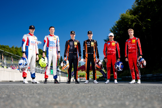 Kämpfen in Hockenheim um die Meisterschaft: Finn Zulauf, Felix Hirsiger, Tim Zimmermann, Leyton Fourie, Kiano Blum und Niklas Kalus (v.l.)