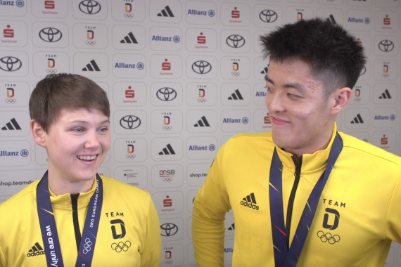 Im Interview sprechen Nina Mittelham und Dang Qiu u.a. über ihren Gold-Erfolg im Mixed Double.